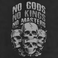 Funny Skull Design No Gods No Kings No 7 Panel Mesh Trucker Snapback Hat