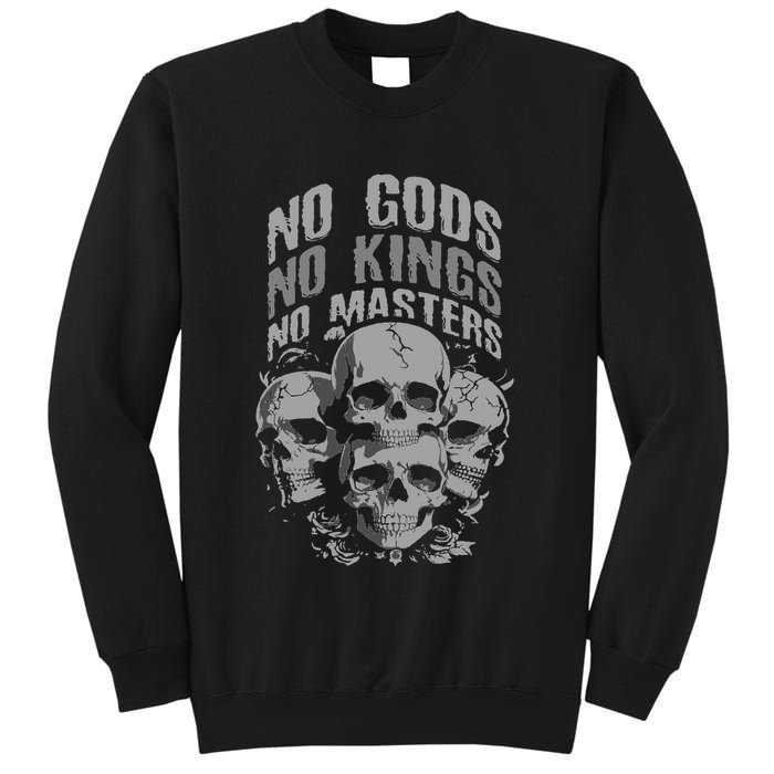 Funny Skull Design No Gods No Kings No Sweatshirt