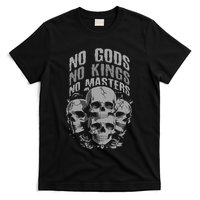 Funny Skull Design No Gods No Kings No T-Shirt
