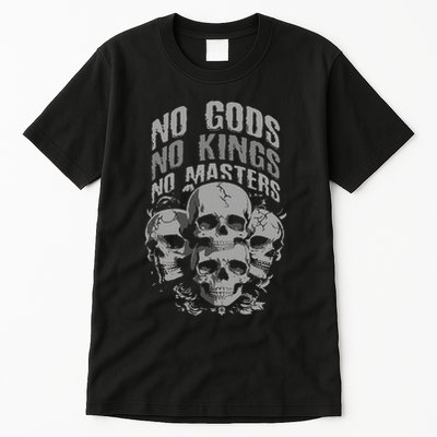Funny Skull Design No Gods No Kings No Tall T-Shirt