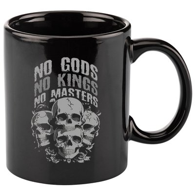 Funny Skull Design No Gods No Kings No 11oz C Handle Ceramic Mug