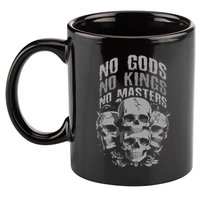 Funny Skull Design No Gods No Kings No 11oz C Handle Ceramic Mug