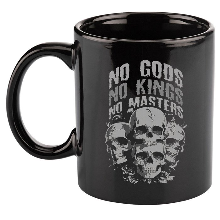 Funny Skull Design No Gods No Kings No 11oz C Handle Ceramic Mug