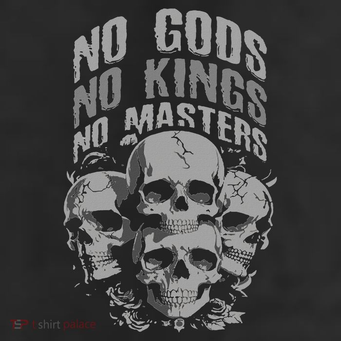 Funny Skull Design No Gods No Kings No Beanie