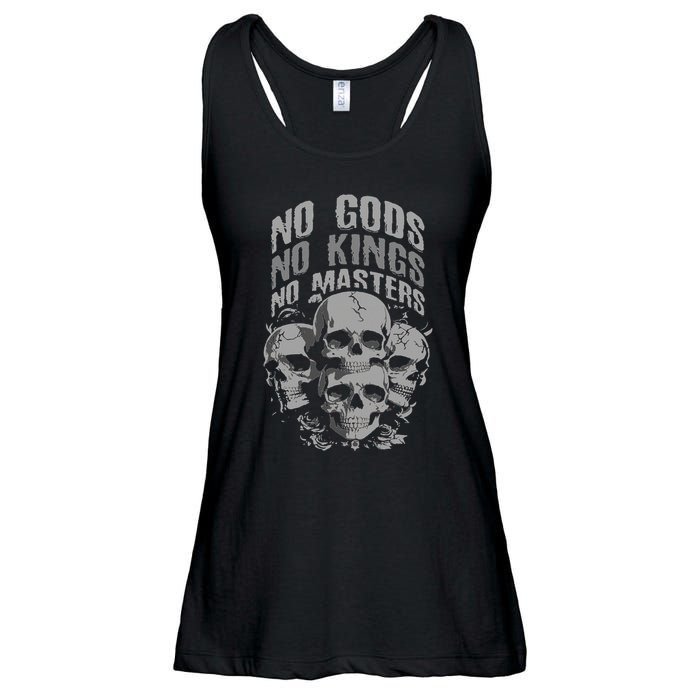 Funny Skull Design No Gods No Kings No Ladies Essential Flowy Tank