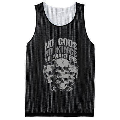 Funny Skull Design No Gods No Kings No Mesh Reversible Basketball Jersey Tank