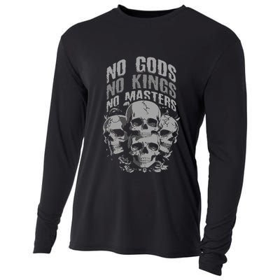 Funny Skull Design No Gods No Kings No Cooling Performance Long Sleeve Crew