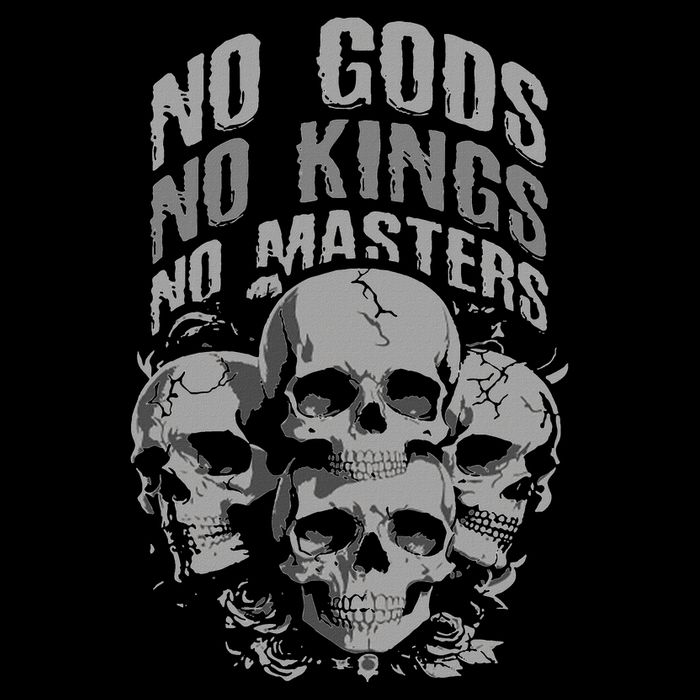Funny Skull Design No Gods No Kings No Poster