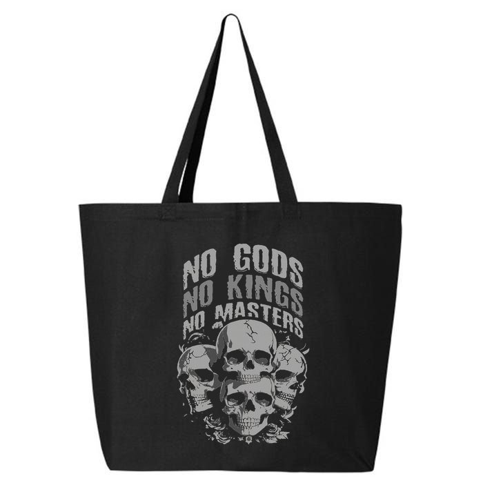 Funny Skull Design No Gods No Kings No 25L Jumbo Tote