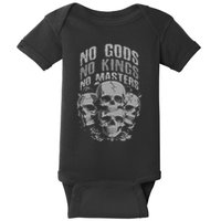 Funny Skull Design No Gods No Kings No Baby Bodysuit