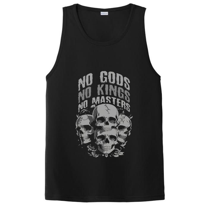 Funny Skull Design No Gods No Kings No PosiCharge Competitor Tank