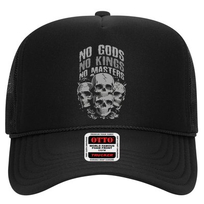 Funny Skull Design No Gods No Kings No Trucker Hat