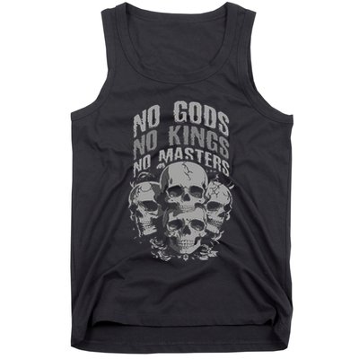 Funny Skull Design No Gods No Kings No Tank Top