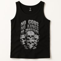 Funny Skull Design No Gods No Kings No Tank Top