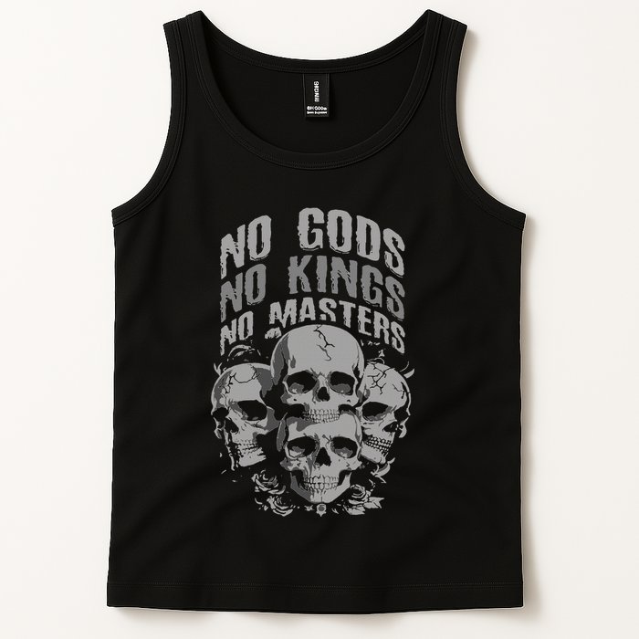 Funny Skull Design No Gods No Kings No Tank Top
