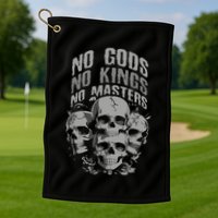 Funny Skull Design No Gods No Kings No Golf Towel