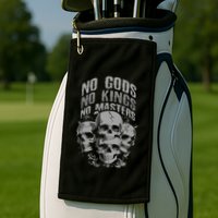 Funny Skull Design No Gods No Kings No Golf Towel