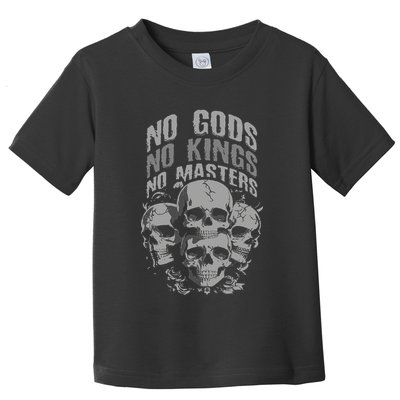 Funny Skull Design No Gods No Kings No Toddler T-Shirt