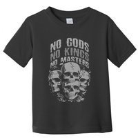 Funny Skull Design No Gods No Kings No Toddler T-Shirt