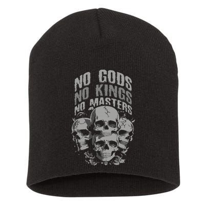 Funny Skull Design No Gods No Kings No Short Acrylic Beanie