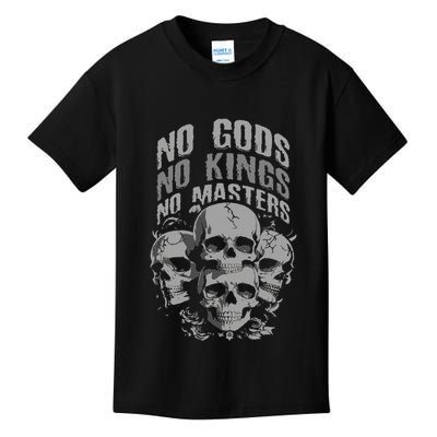 Funny Skull Design No Gods No Kings No Kids T-Shirt