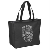 Funny Skull Design No Gods No Kings No Zip Tote Bag