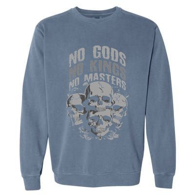 Funny Skull Design No Gods No Kings No Garment-Dyed Sweatshirt