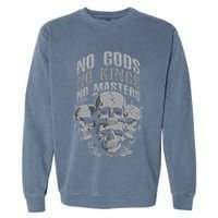 Funny Skull Design No Gods No Kings No Garment-Dyed Sweatshirt