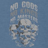 Funny Skull Design No Gods No Kings No Garment-Dyed Sweatshirt