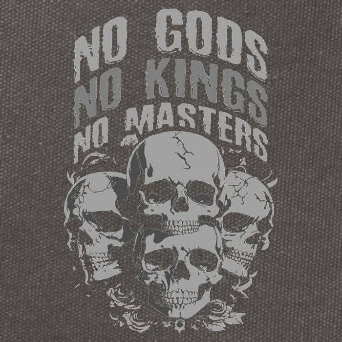 Funny Skull Design No Gods No Kings No Cotton Canvas Backpack