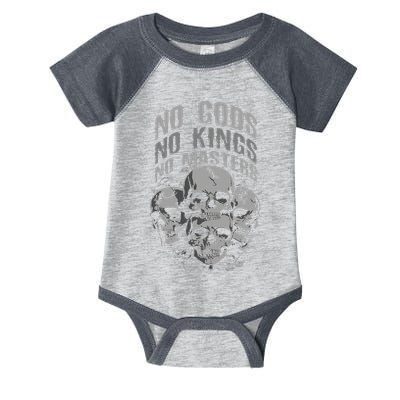 Funny Skull Design No Gods No Kings No Infant Baby Jersey Bodysuit