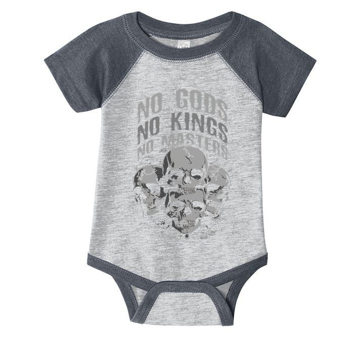 Funny Skull Design No Gods No Kings No Infant Baby Jersey Bodysuit