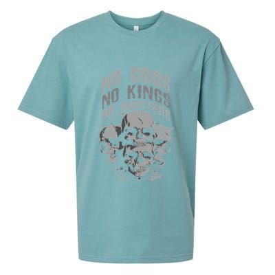 Funny Skull Design No Gods No Kings No Sueded Cloud Jersey T-Shirt