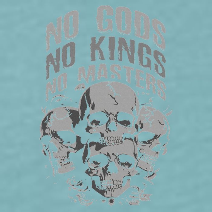 Funny Skull Design No Gods No Kings No Sueded Cloud Jersey T-Shirt