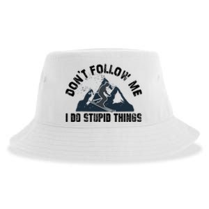 Funny Skiing Don't Follow Me I Do Stupid Things Snowboard Great Gift Sustainable Bucket Hat