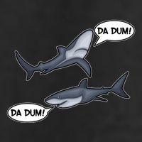 Funny Shark Da Dum Da Dum 7 Panel Mesh Trucker Snapback Hat