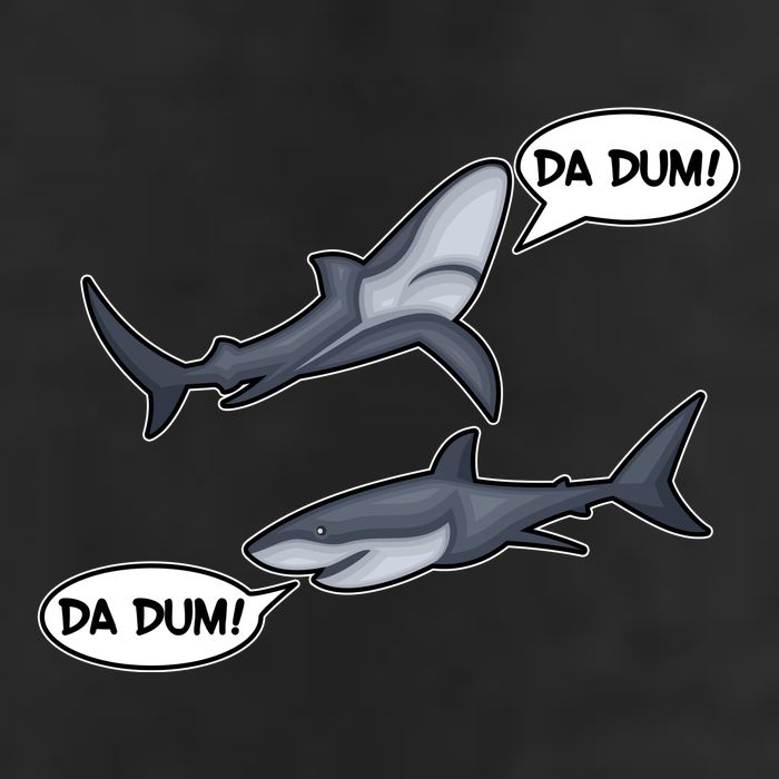Funny Shark Da Dum Da Dum 7 Panel Mesh Trucker Snapback Hat