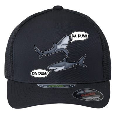 Funny Shark Da Dum Da Dum Flexfit Unipanel Trucker Cap