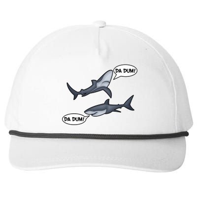 Funny Shark Da Dum Da Dum Snapback Five-Panel Rope Hat