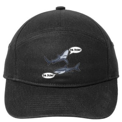Funny Shark Da Dum Da Dum 7-Panel Snapback Hat