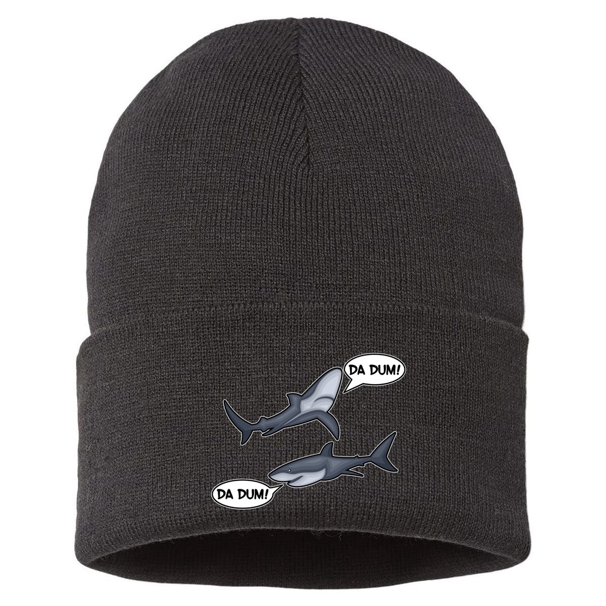 Funny Shark Da Dum Da Dum Sustainable Knit Beanie