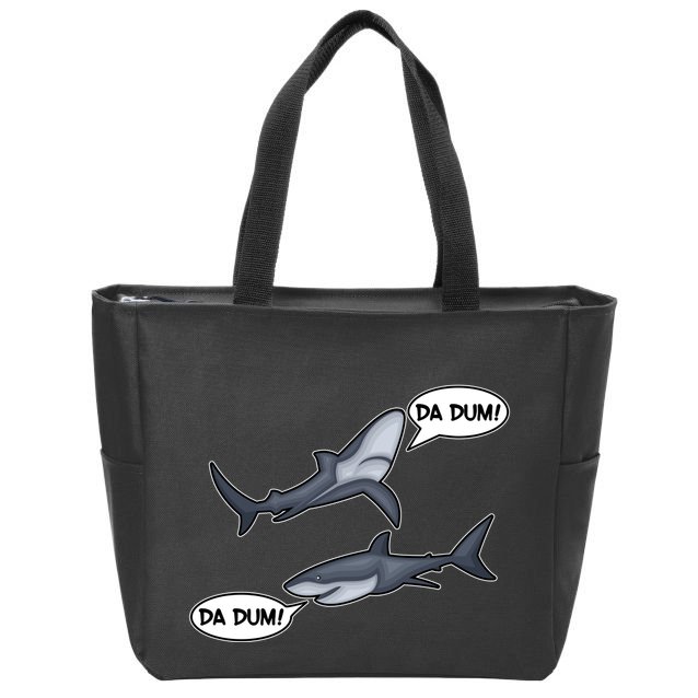 Funny Shark Da Dum Da Dum Zip Tote Bag