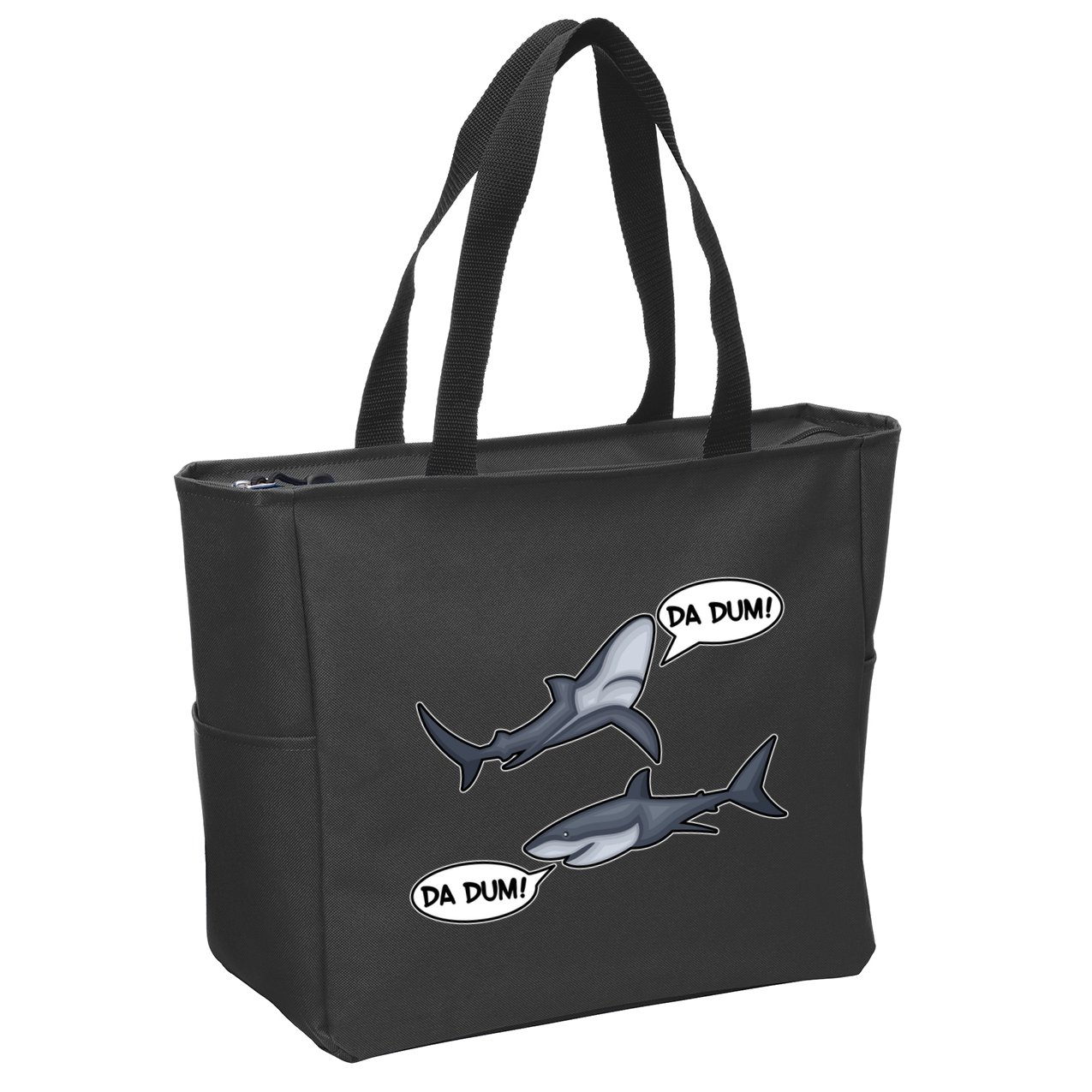 Funny Shark Da Dum Da Dum Zip Tote Bag