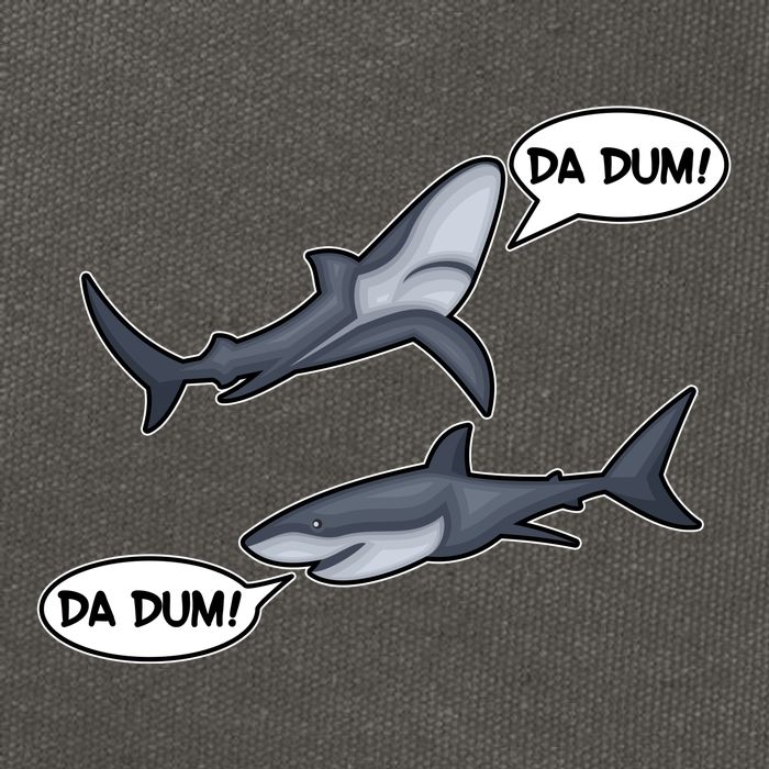 Funny Shark Da Dum Da Dum Cotton Canvas Backpack