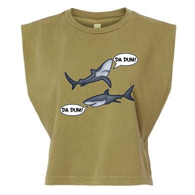 Funny Shark Da Dum Da Dum Garment-Dyed Women's Muscle Tee