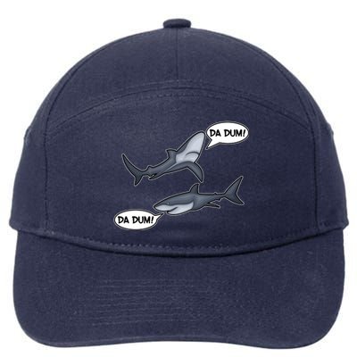 Funny Shark Da Dum Da Dum 7-Panel Snapback Hat