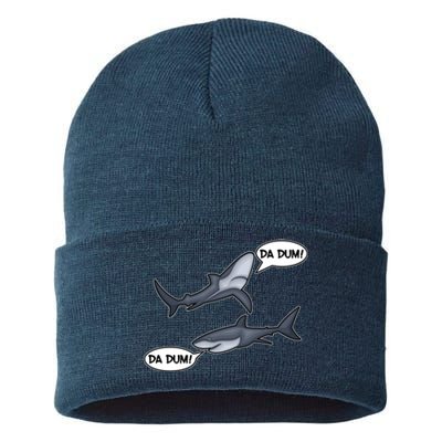 Funny Shark Da Dum Da Dum Sustainable Knit Beanie