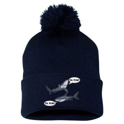 Funny Shark Da Dum Da Dum Pom Pom 12in Knit Beanie