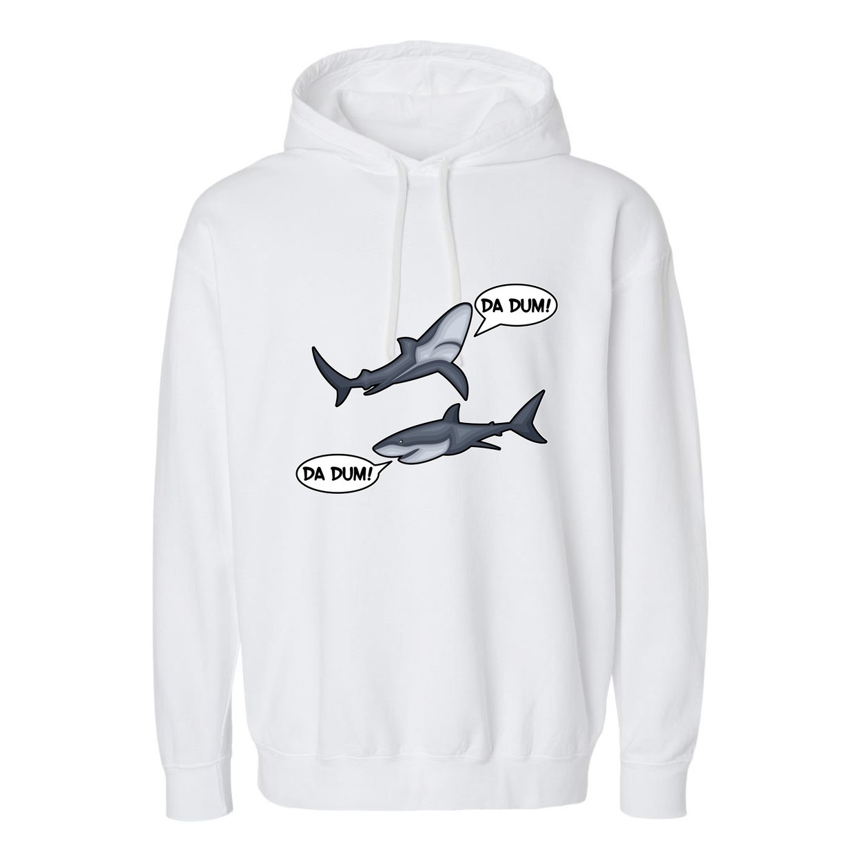 Funny Shark Da Dum Da Dum Garment-Dyed Fleece Hoodie