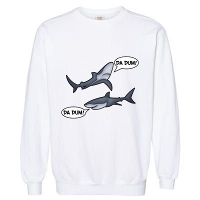 Funny Shark Da Dum Da Dum Garment-Dyed Sweatshirt